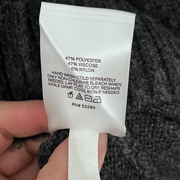 Express Women's Pullover Sweater Mock Neck Gray Size M Color Block Long Sleeve - Picture 6 of 6